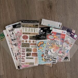 Scrapbook sticker lot. NWT & partially open sticker package.